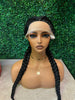 Braided Wigs Synthetic Lace Front Wig 360 Lace Cornrow Braided Wigs with Baby Hair Knotless 30 Inches Braid Wig for Black Women