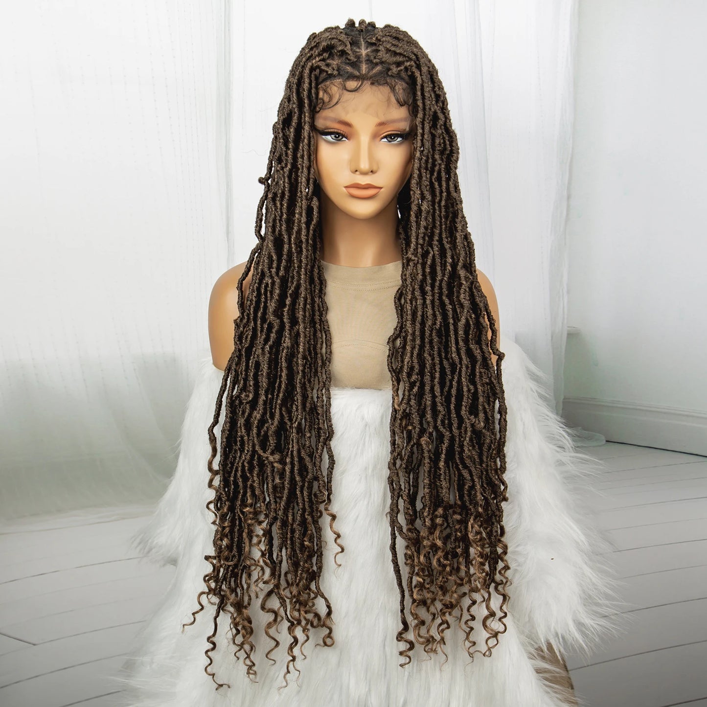 Synthetic Dreadlock Braided Wigs with Baby Hair Full Lace Braids Wigs Knotless Wigs Lace Wigs for Women Twisted Braids Wig