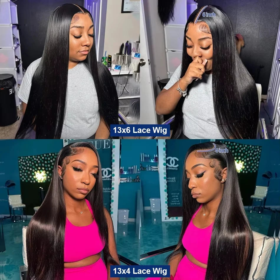 13x6 hd lace frontal full human hair wig for women 40 Inch lace front 100% brazilian bone straight cheap wigs on sale clearance