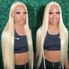 613 hd lace frontal human hair wig 13x6 for women 30 40 inch lace front honey blonde bone straight transparent preplucked wigs