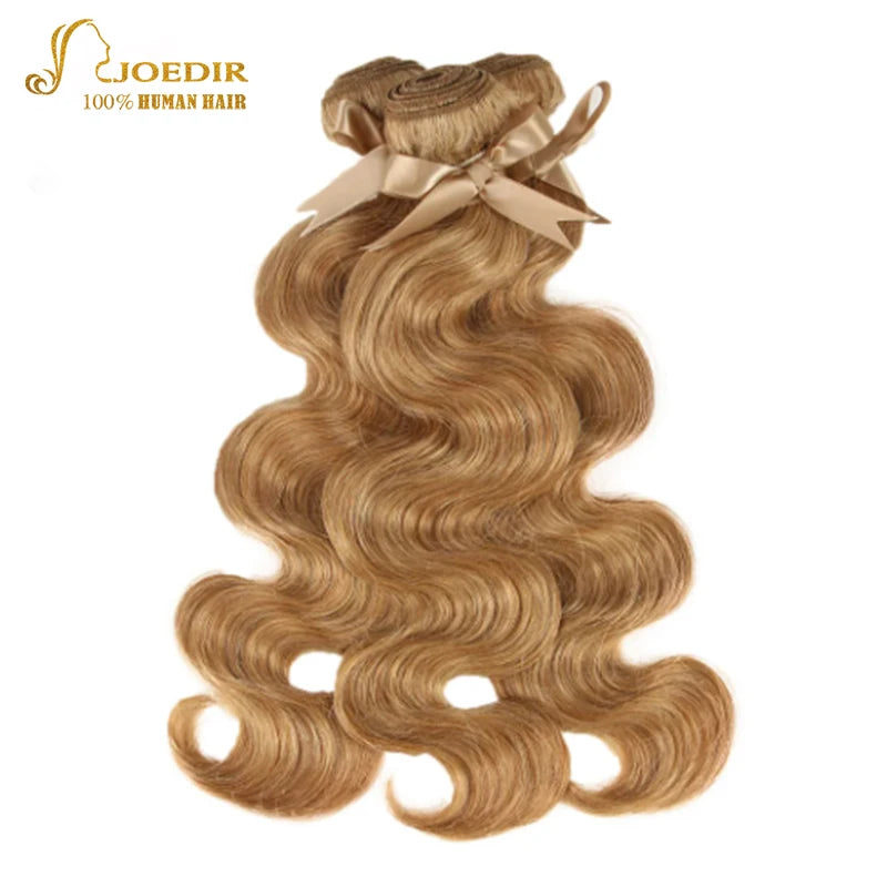 Joedir Wholesale Honey Blonde 27 Color 1/3/4 Bundles Human Hair Brazilian Remy Body Wave  Hair Can Made To Wig Remy Extensions