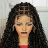 40 Inch Synthetic Boho Knortless Box Braids Wigs with Baby Hair HD Full Lace Curly Hair Wig Natural Braided Wigs for Black Women