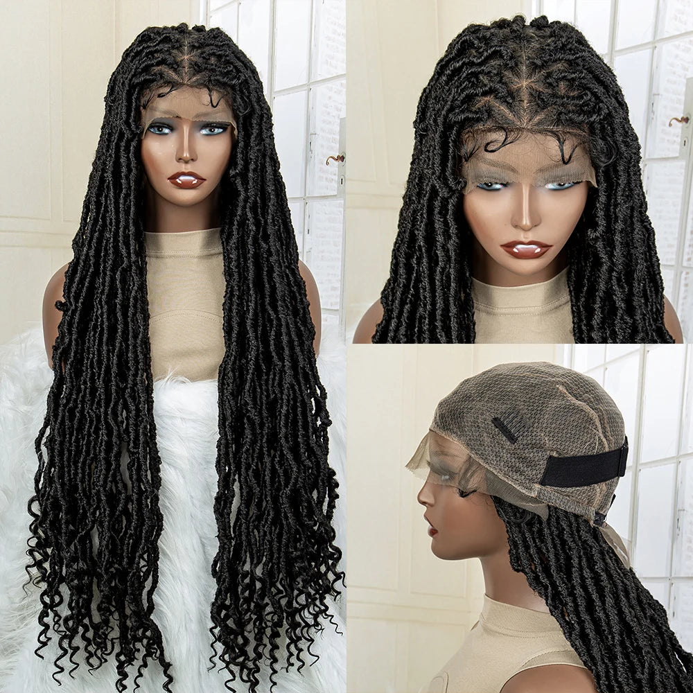 Synthetic Dreadlock Braided Wigs with Baby Hair Full Lace Braids Wigs Knotless Wigs Lace Wigs for Women Twisted Braids Wig