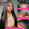 Wow Angel 250% 13x4 HD Lace Silk Straight Wigs 34in Human Hair Lace Frontal Wig Skins Melted Deep Parting Remy Hair For Women