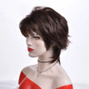 Short Wigs With Bangs Soft Hair Daily Use Short Brown Ombre Curly Synthetic Hair Costume Party Wig For Women