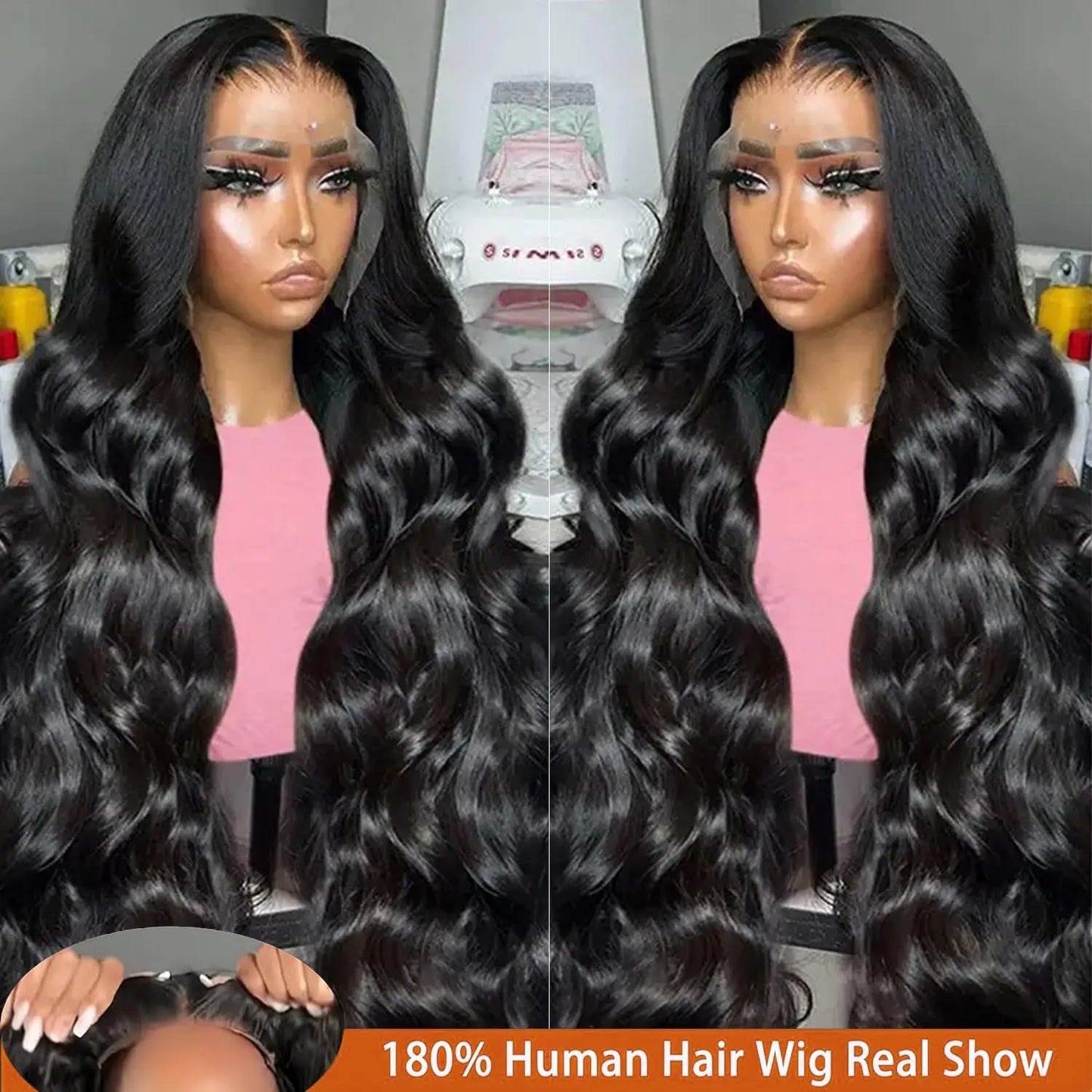 13x4 Body Wave Lace Front Wigs Human Hair 13x4 Transparent Lace Front Wigs for Women Pre Plucked With Baby Hair Natural Color 1B